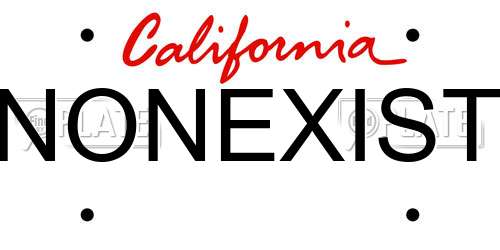 NONEXIST California License Plate