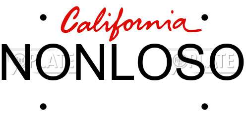 NONLOSO California License Plate