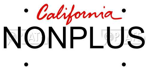 NONPLUS California License Plate