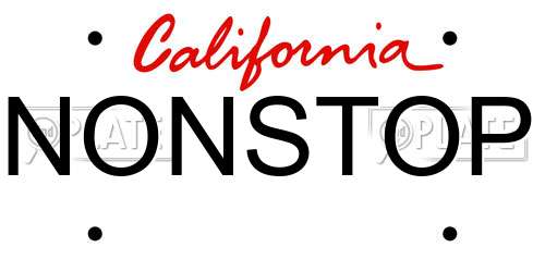 NONSTOP California License Plate