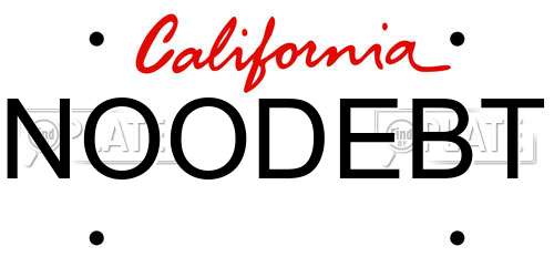NOODEBT California License Plate