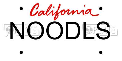NOODLS California License Plate
