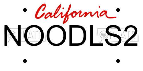 NOODLS2 California License Plate