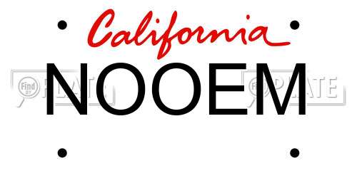 NOOEM California License Plate