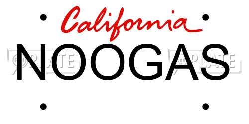 NOOGAS California License Plate