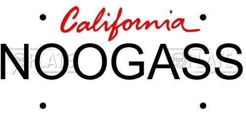 NOOGASS California License Plate