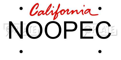 NOOPEC California License Plate