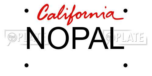 NOPAL California License Plate