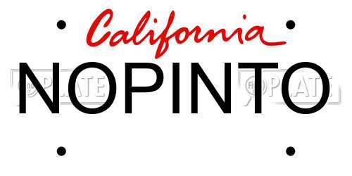 NOPINTO California License Plate