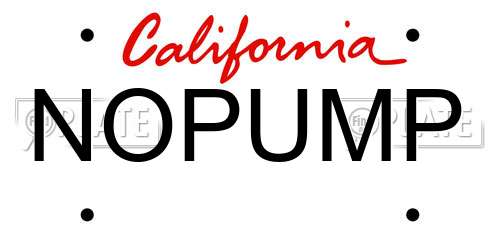 NOPUMP California License Plate
