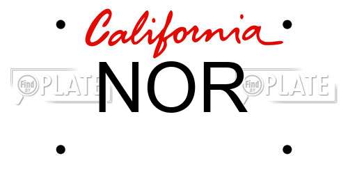 NOR California License Plate
