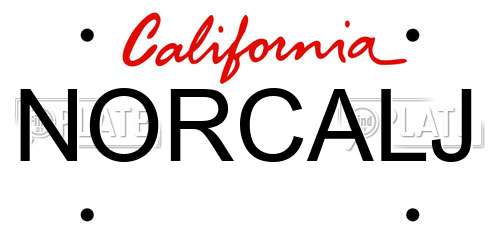 NORCALJ California License Plate