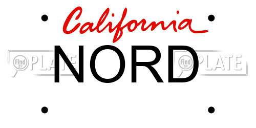 NORD California License Plate