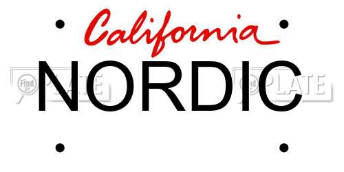 NORDIC California License Plate