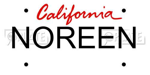 NOREEN California License Plate