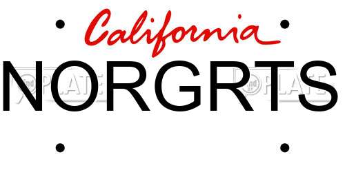 NORGRTS California License Plate