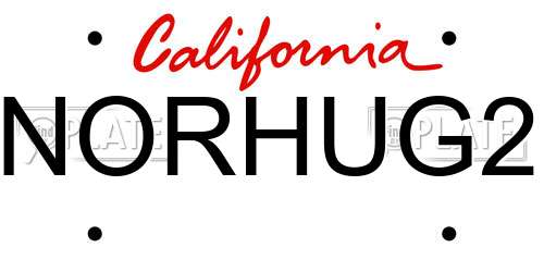 NORHUG2 California License Plate