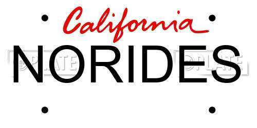 NORIDES California License Plate