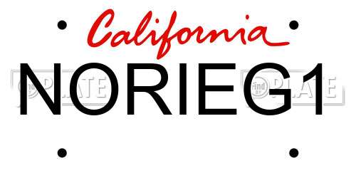 NORIEG1 California License Plate