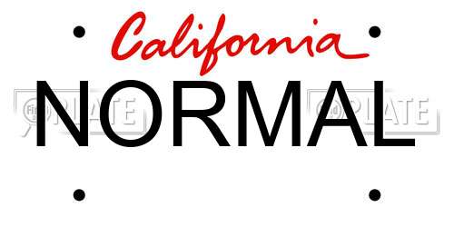 NORMAL California License Plate