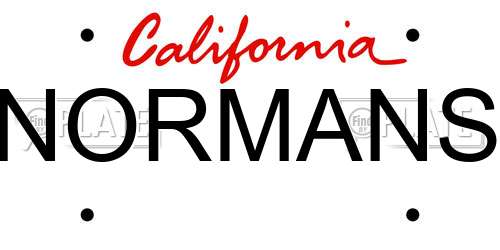 NORMANS California License Plate