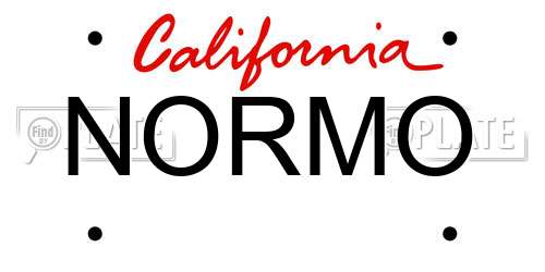 NORMO California License Plate