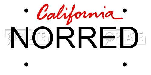 NORRED California License Plate