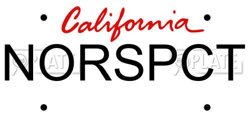 NORSPCT California License Plate