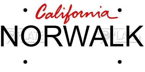 NORWALK California License Plate