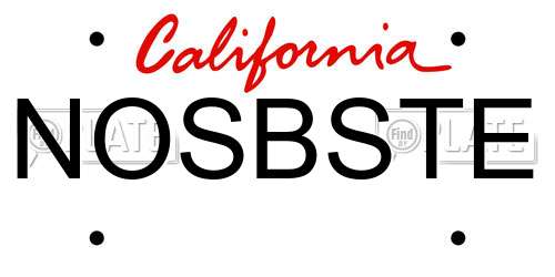 NOSBSTE California License Plate