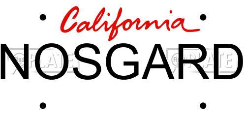 NOSGARD California License Plate