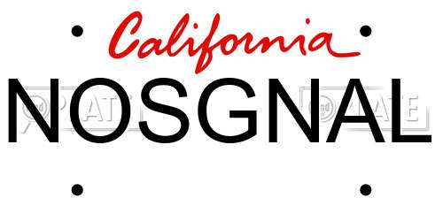 NOSGNAL California License Plate