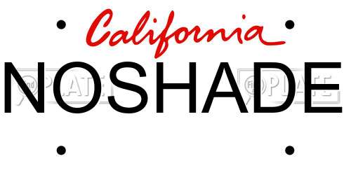 NOSHADE California License Plate