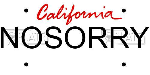 NOSORRY California License Plate