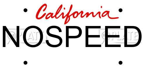 NOSPEED California License Plate