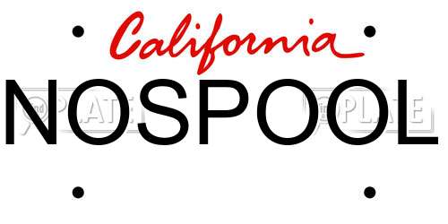 NOSPOOL California License Plate