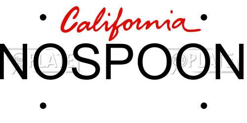 NOSPOON California License Plate