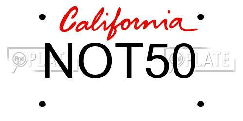 NOT50 California License Plate