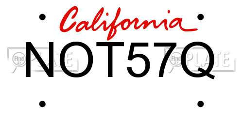 NOT57Q California License Plate
