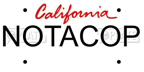 NOTACOP California License Plate