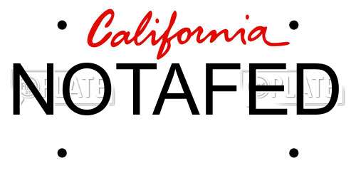 NOTAFED California License Plate