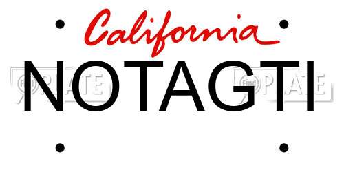 NOTAGTI California License Plate