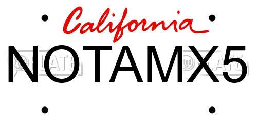 NOTAMX5 California License Plate