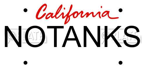 NOTANKS California License Plate
