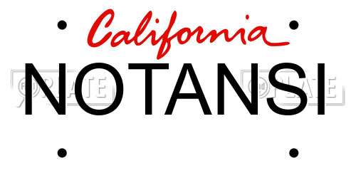 NOTANSI California License Plate