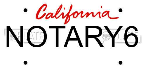 NOTARY6 California License Plate