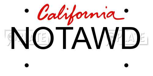 NOTAWD California License Plate