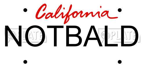 NOTBALD California License Plate