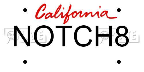 NOTCH8 California License Plate