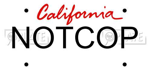 NOTCOP California License Plate